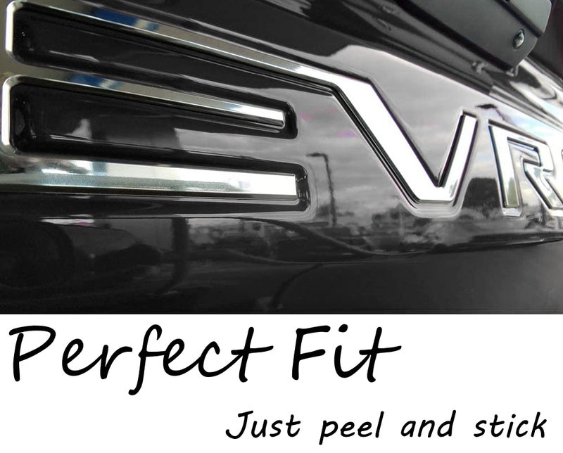 Auto safety Tailgate Insert Letters Compatible with 2019 2020 2021 2022 2023 2024 3D Abs Plastic Emblems Badges with Strong Adhesive Chrome Silver - Image 4